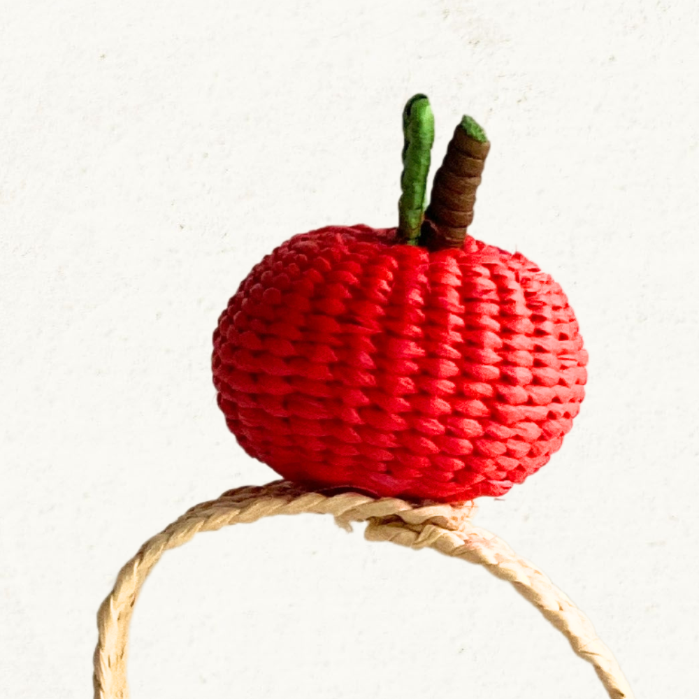 Apple Napkin Ring - Made of Iraca Palm - Sold by Set