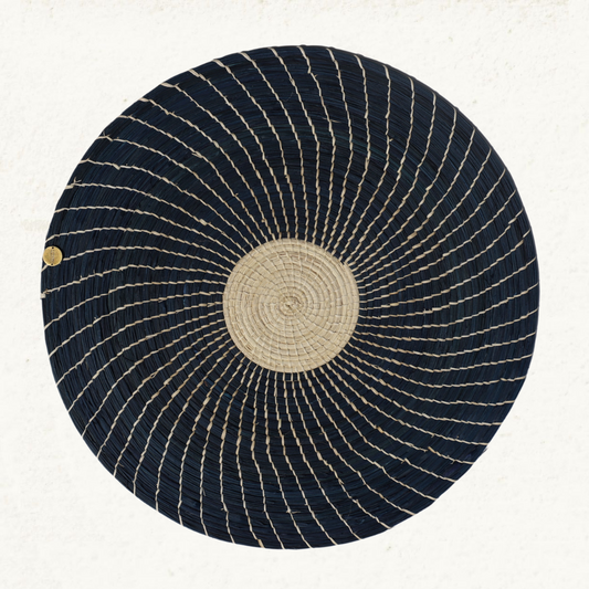 Black Moon Placemat - Pack of 6 - Handmade Iraca Palm Placemat