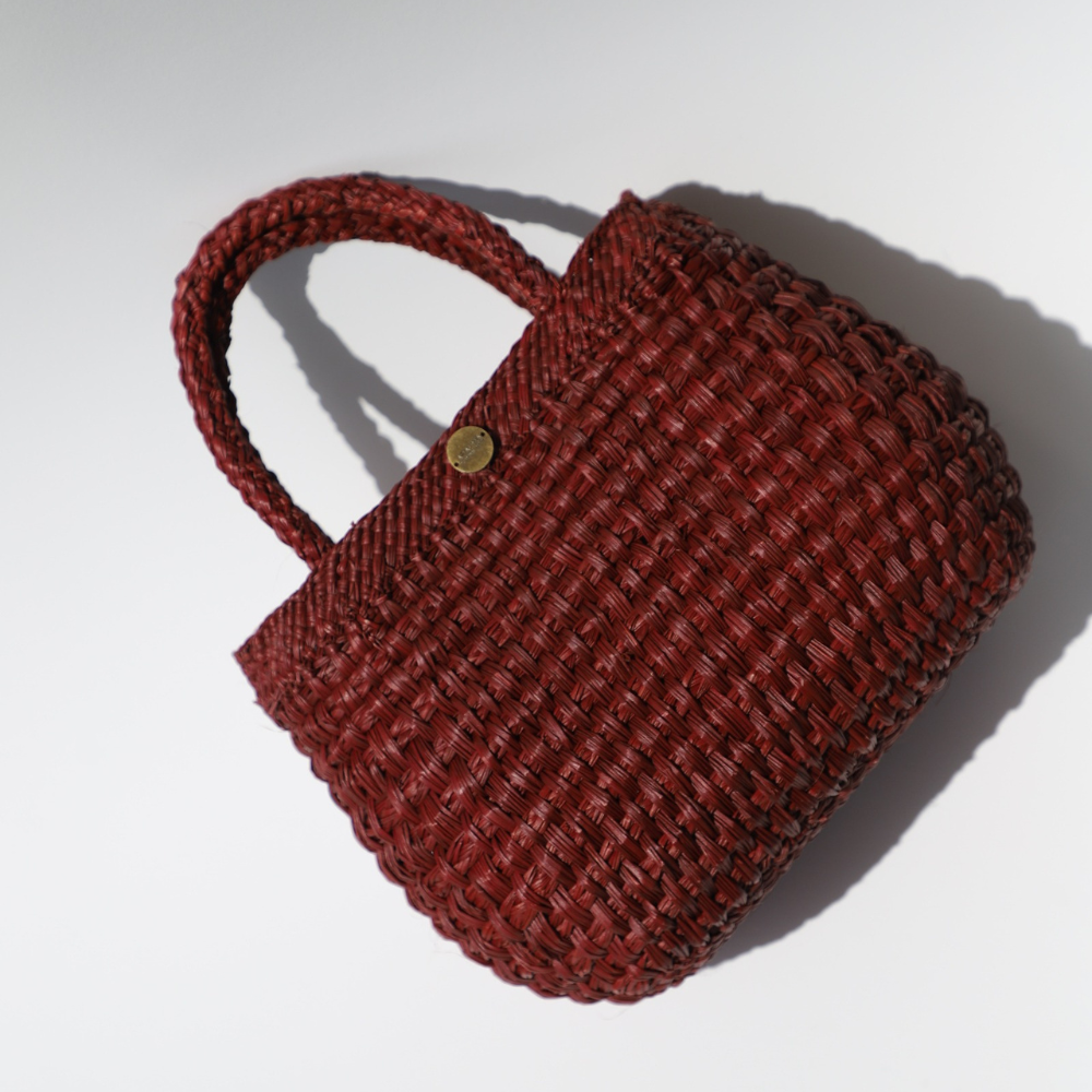 Sofia Red Basket - Straw Bag - Iraca Handmade Bag -  Top Handle Purse