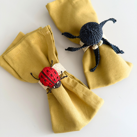 Ladybug Napkin Ring - Handmade in Iraca Palm