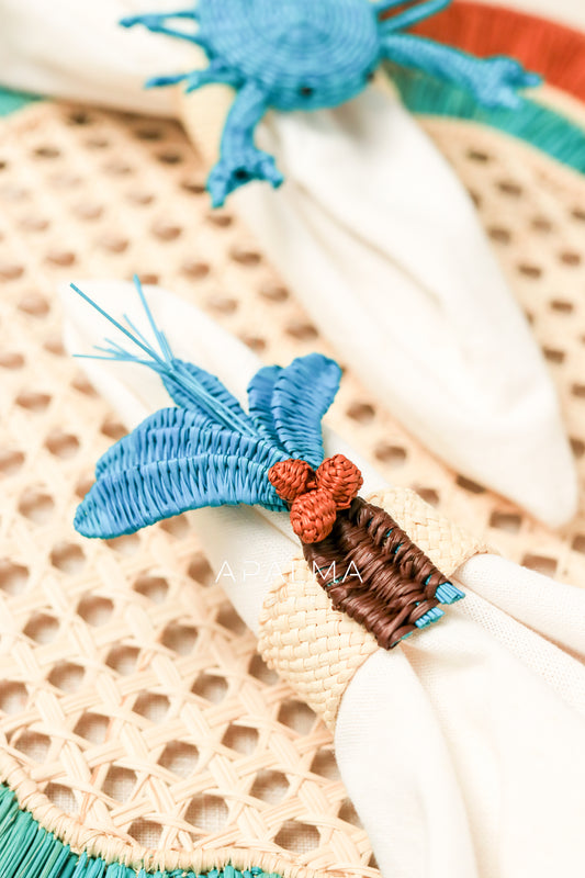 Palm Tree Napkin Ring Coral/ Set of 4 or 6