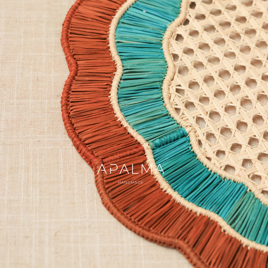 Laguna Placemats Set of 4 by APALMA HANDMADE® | Handwoven Natural Fiber Placemats | Coastal Dining Table Decor