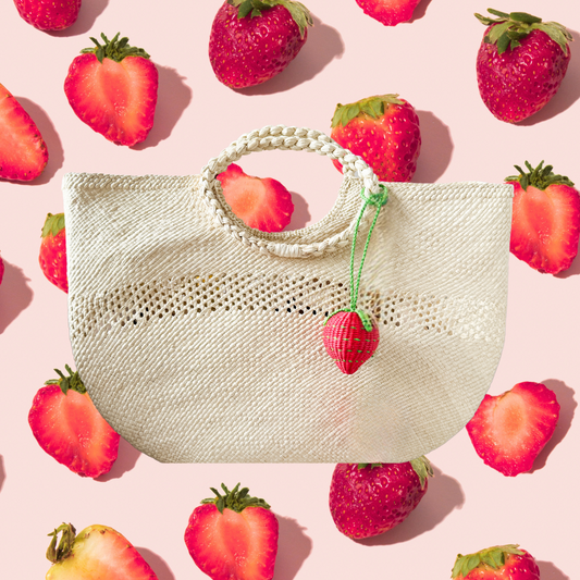 Strawberries Charm - Handmade Charms in Iraca Palm