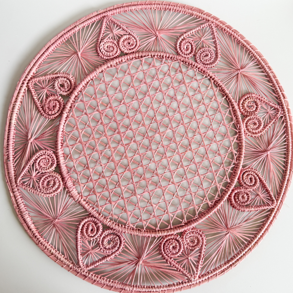 Oh My Heart Placemat - Handmade Iraca Palm - Home Decor