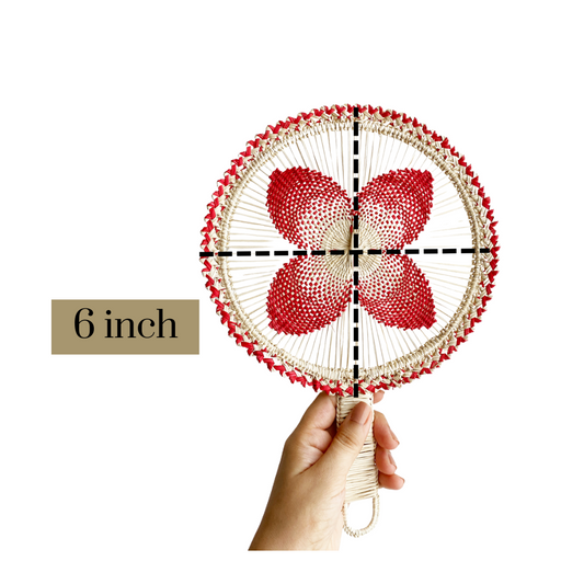 Handmade Iraca Palm - Orchid Handfan