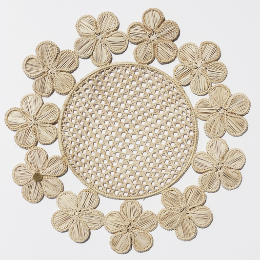 Blossom Place Mat - Handmade Iraca Palm Placemat