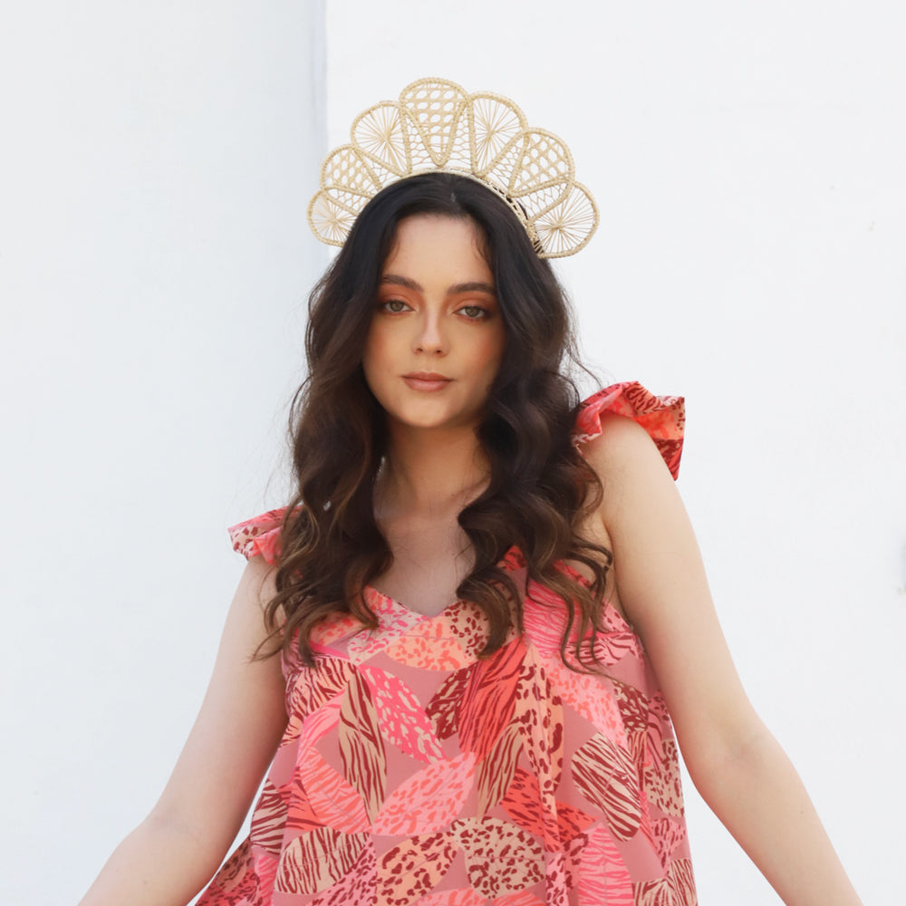 Iraca palm Headpiece – Natural color – Cindy Headband