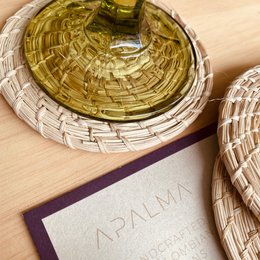 Handmade Iraca Palm Placemat + Coaster Pack of 6 - Table Decor