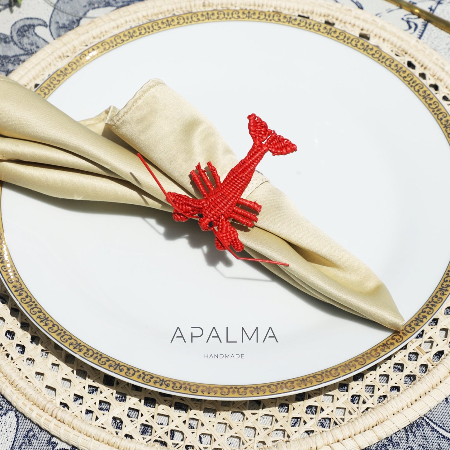 Lobster Napkin Ring made of iraca palm - Red - Sold by Set