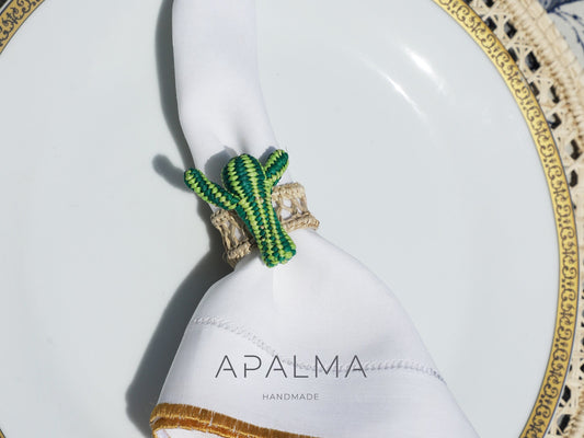Arizona Cactus Napkin Ring - Made of Palm - Sold by Set