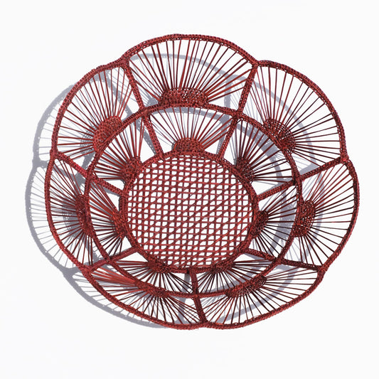 Red Bowl - Made of Iraca Palm / Straw - Home Decor