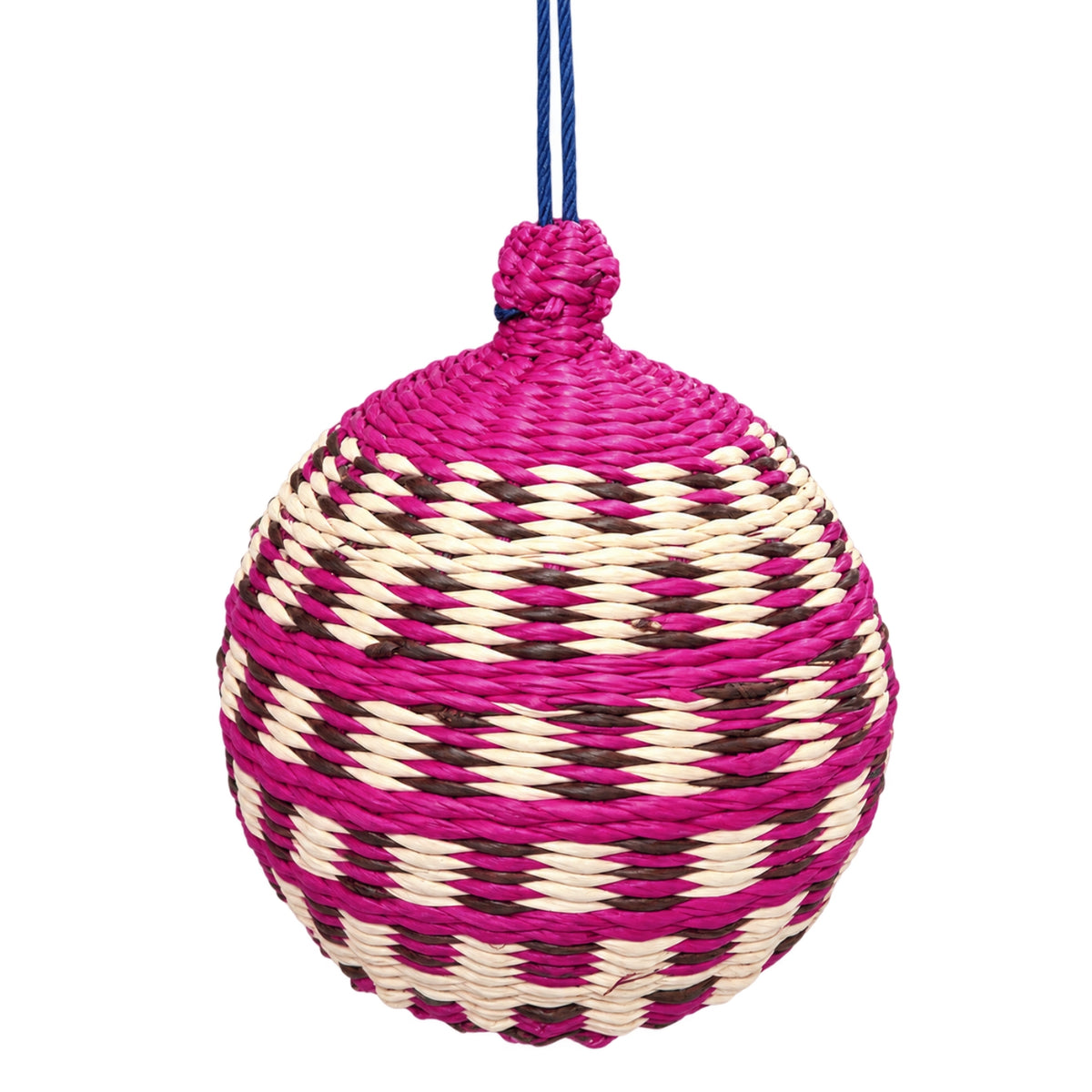 The Sugar Plum Ornament - Handwoven Iraca Palm Christmas Baubles