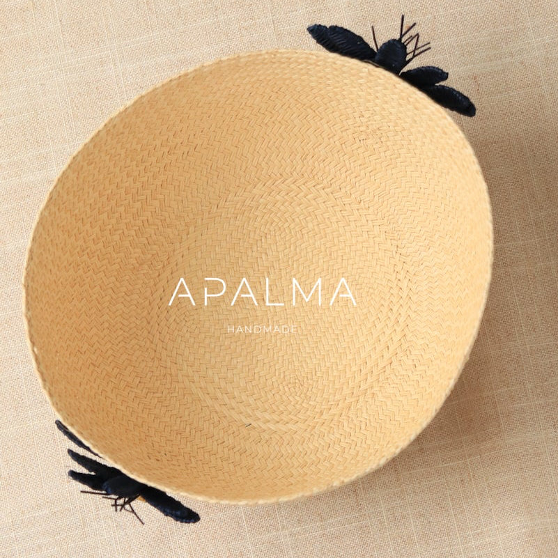 Palm Tree Basket for summer tablescapes, artisan made.