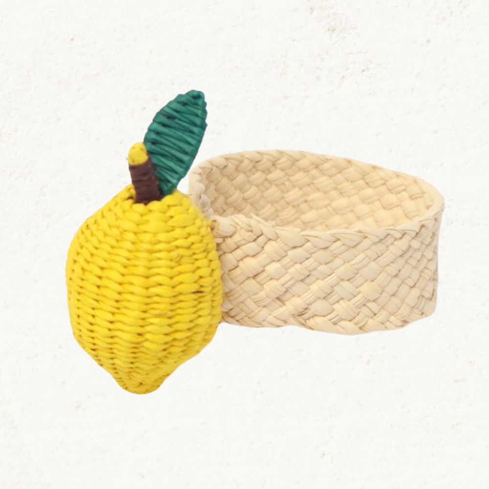 Lemon Napkin Ring - Made of Iraca Palm - Sold by Set