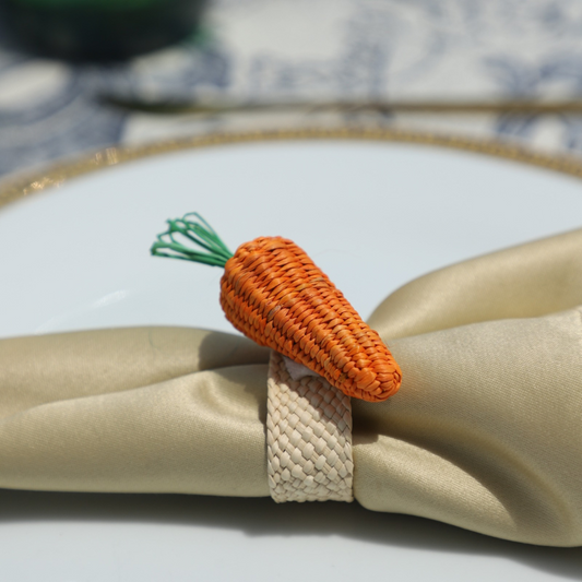 Carrot Napkin Ring - Made of Iraca Palm - Sold by Set