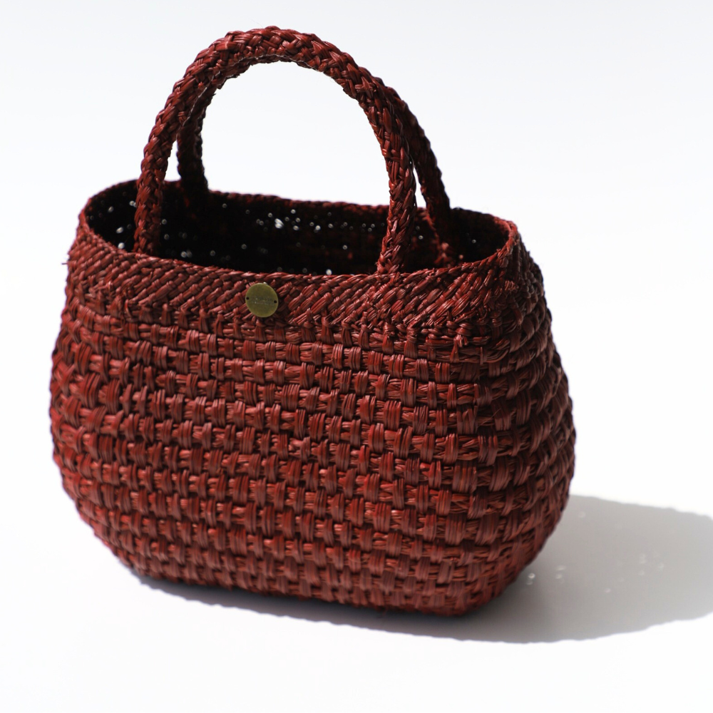 Sofia Red Basket - Straw Bag - Iraca Handmade Bag -  Top Handle Purse