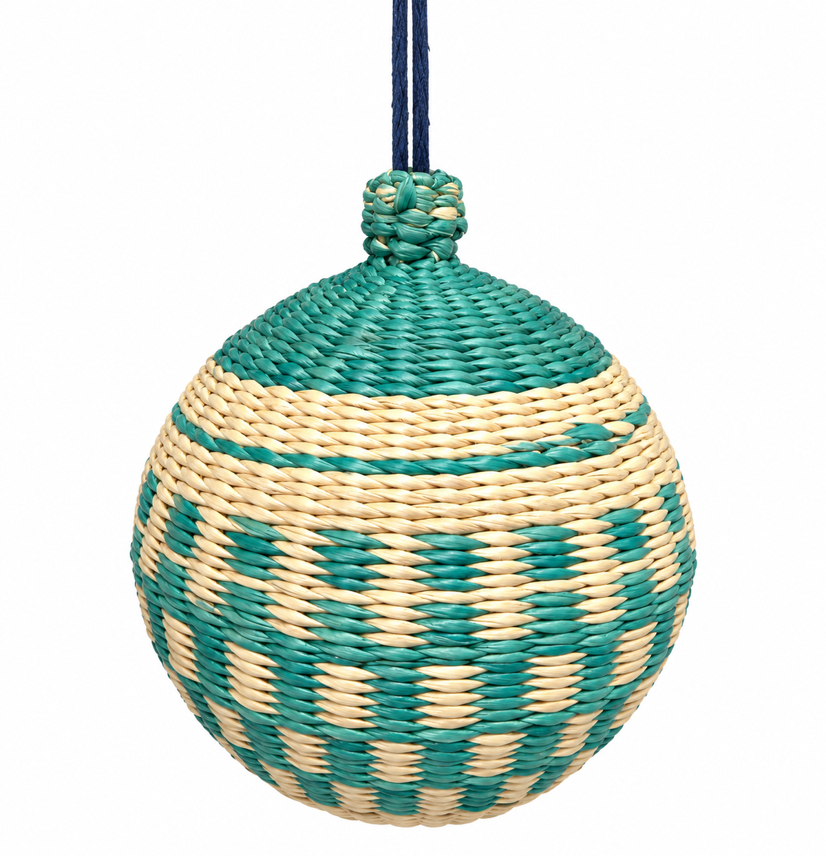 The Seafoam Garland Ornament - Handwoven Iraca Palm Christmas Baubles