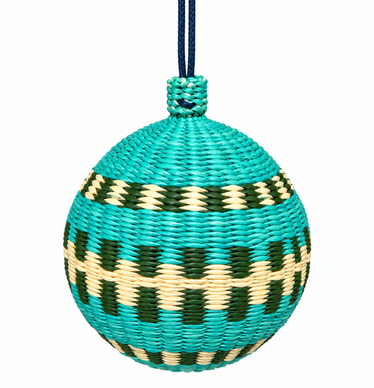 The Garden Trellis Ornament - Handwoven Iraca Palm Christmas Baubles