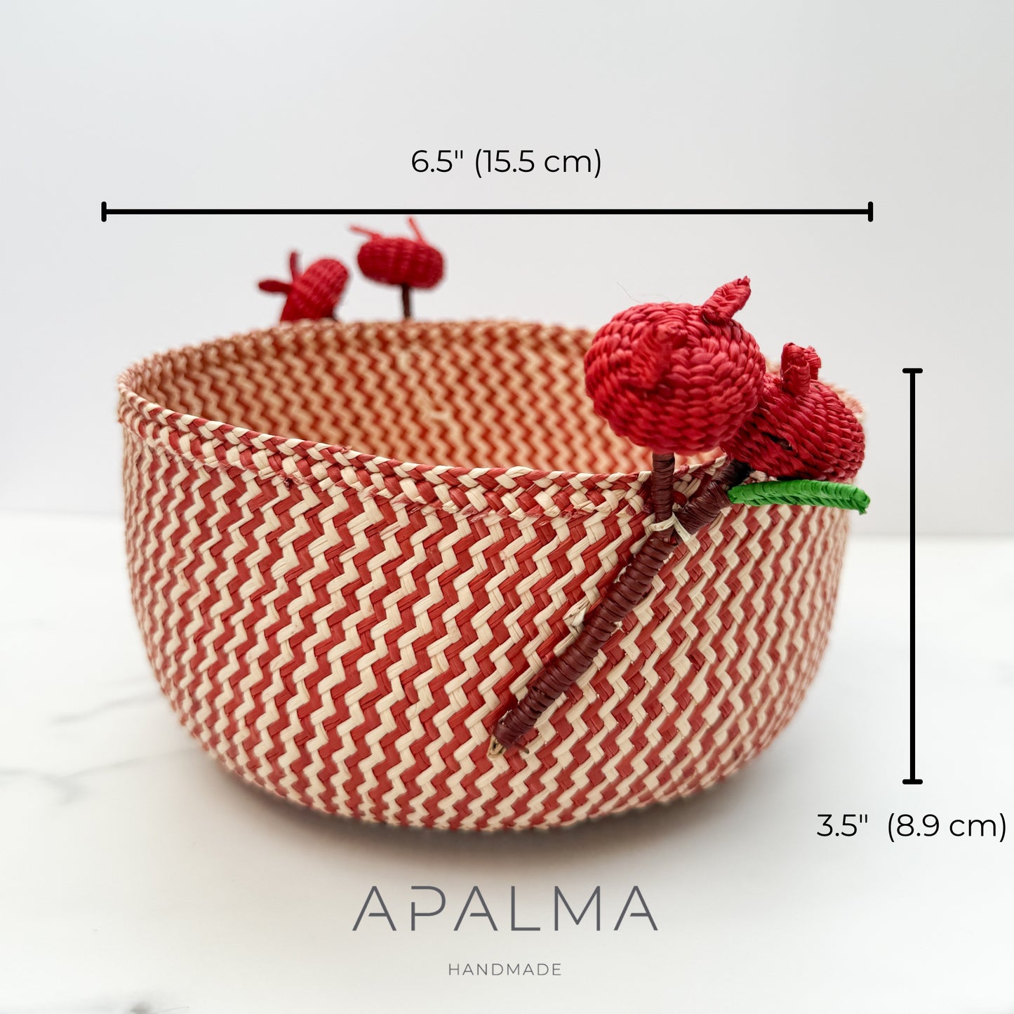 Pomegranate Basket- Handmade Iraca Palm - Home Decor
