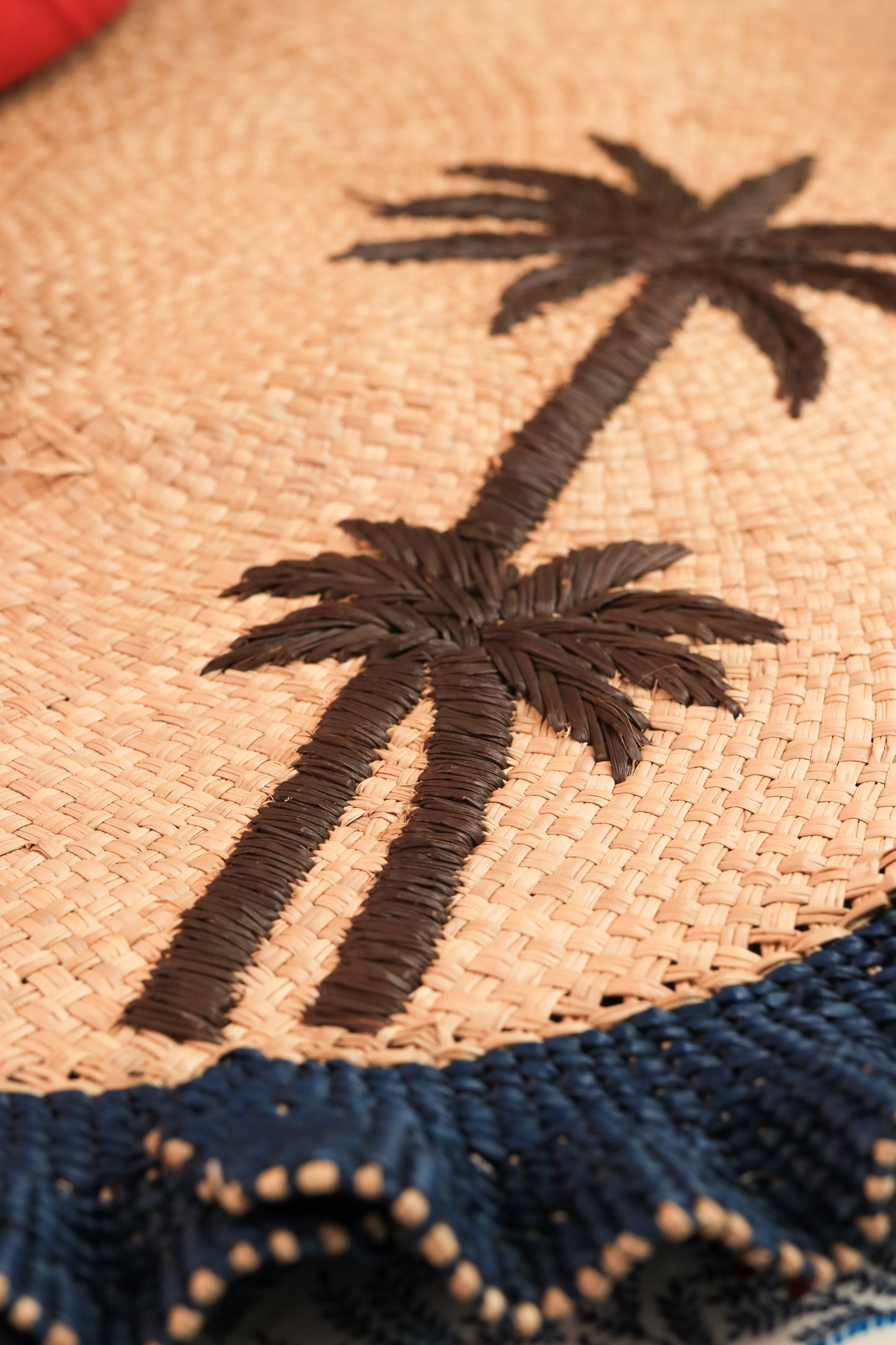 Moonlight Wave Ruffle Placemat Set of 2 | Palm Tree Coastal Decor | Handwoven Natural Fiber Table Setting