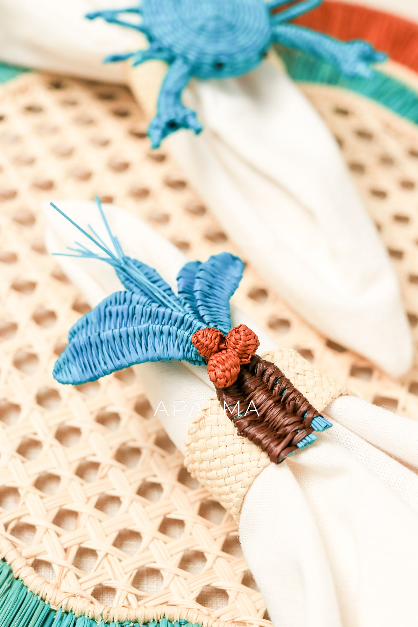 Palm Tree Napkin Ring Coral/ Set of 4 or 6