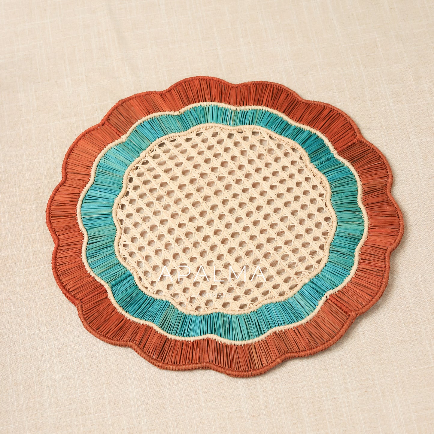 Laguna Placemats Set of 4 by APALMA HANDMADE® | Handwoven Natural Fiber Placemats | Coastal Dining Table Decor