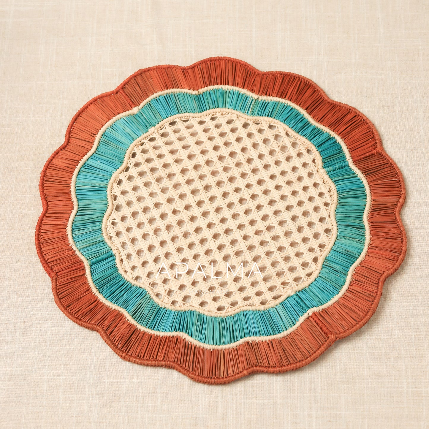 Laguna Placemats Set of 4 by APALMA HANDMADE® | Handwoven Natural Fiber Placemats | Coastal Dining Table Decor