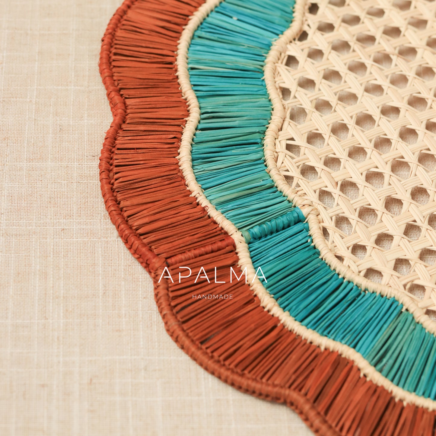 Laguna Placemats Set of 4 by APALMA HANDMADE® | Handwoven Natural Fiber Placemats | Coastal Dining Table Decor