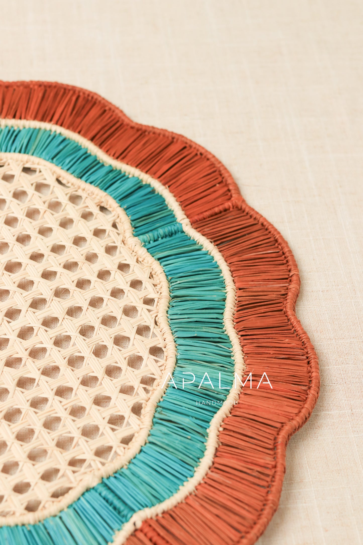 Laguna Placemats Set of 4 by APALMA HANDMADE® | Handwoven Natural Fiber Placemats | Coastal Dining Table Decor
