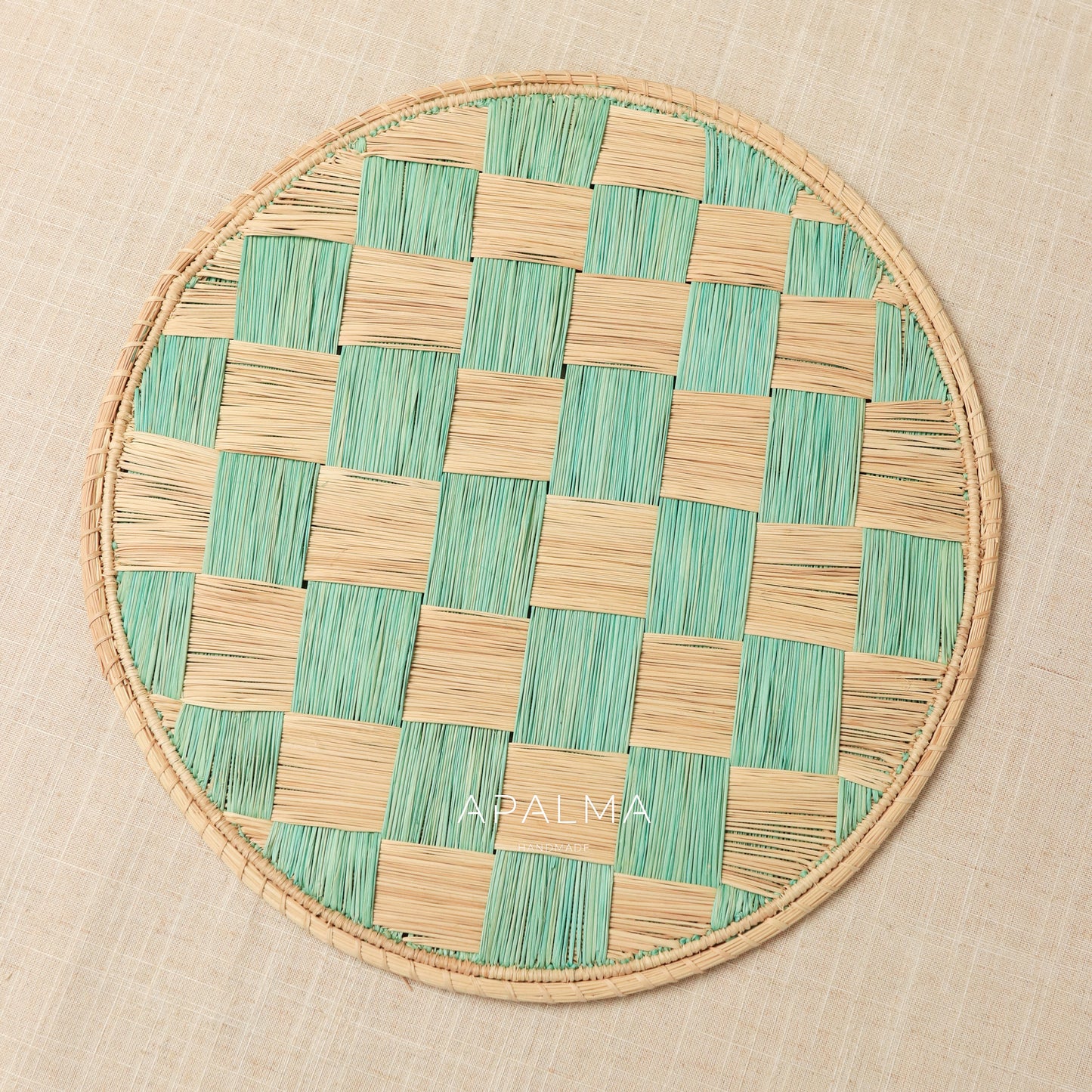 Checkered Weave Placemat Handwoven Iraca, Coastal TableDecor, Artisan TableSetting Chessboard Charger