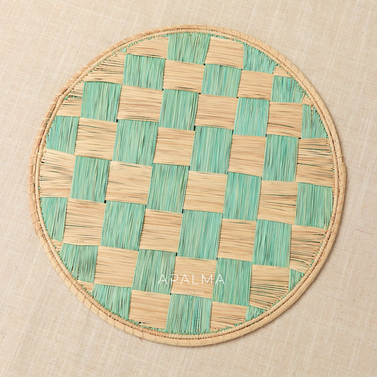 Checkered Weave Placemat Handwoven Iraca, Coastal TableDecor, Artisan TableSetting Chessboard Charger (Copy)