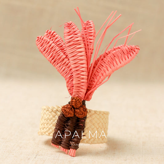 Palm Tree Napkin Ring Soft Pink/ Set of 4 or 6