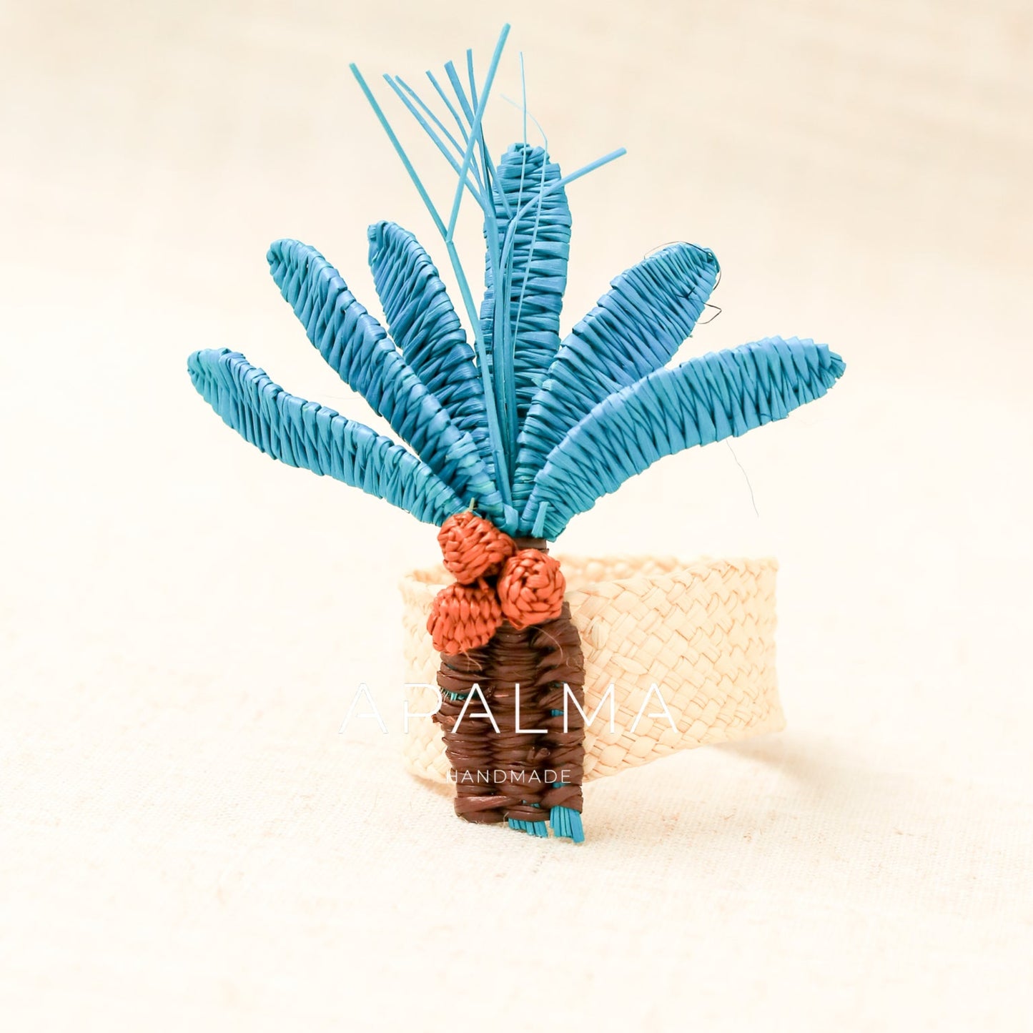 Palm Tree Napkin Ring Coral/ Set of 4 or 6