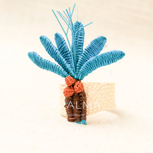 Palm Tree Napkin Ring Coral/ Set of 4 or 6