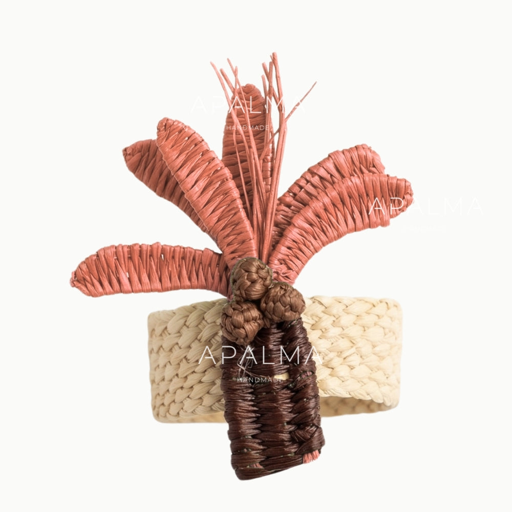Palm Tree Napkin Ring Soft Pink/ Set of 4 or 6