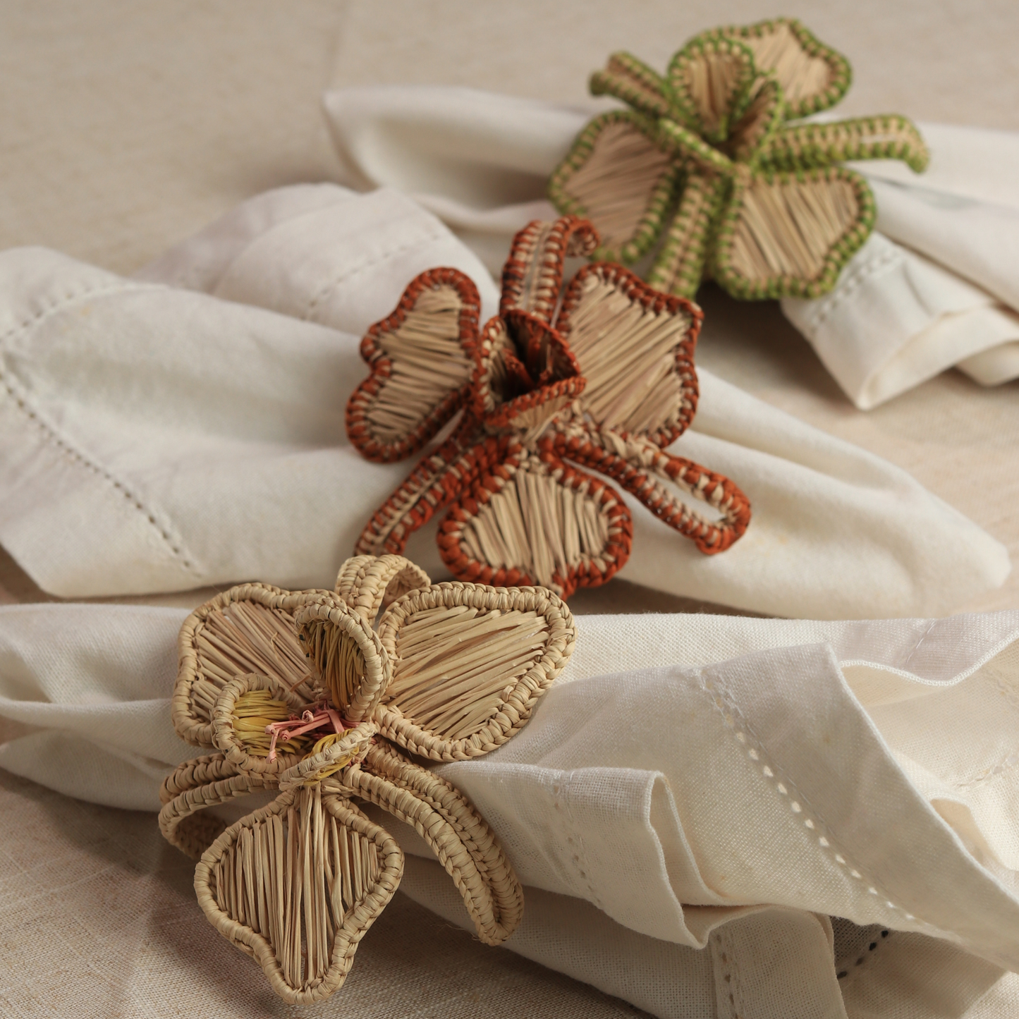 Orchid Napkin Ring - Made of Iraca Palm