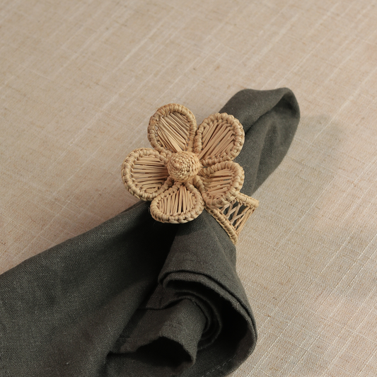 3D Flower Napkin Ring - Made of Iraca Palm