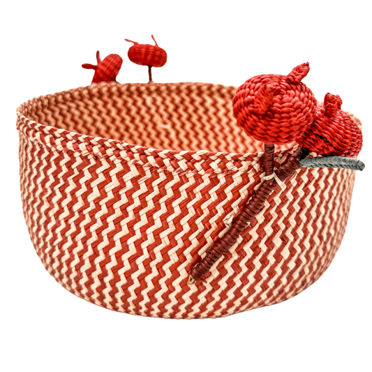 Pomegranate Basket- Handmade Iraca Palm - Home Decor