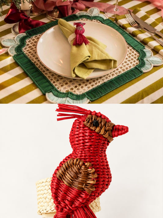 Red Cardinal Napkin Ring – Cardinal in the Garden