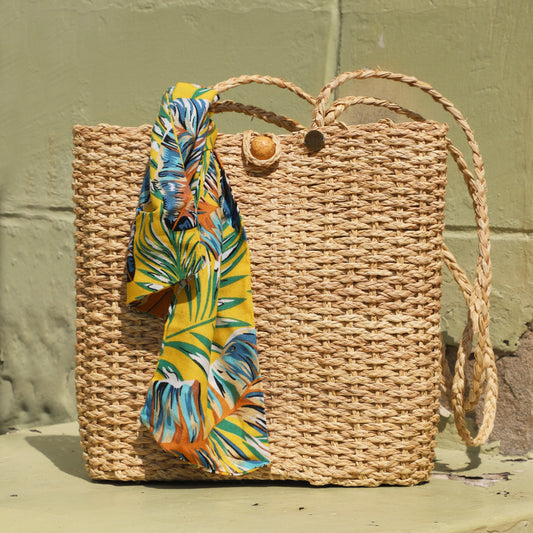 The Tote Palm Bag - Straw Bag - Hand Woven Iraca Palm Bag