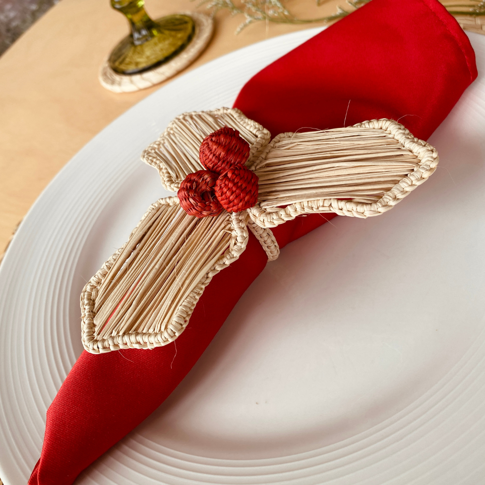Red berry napkin rings online