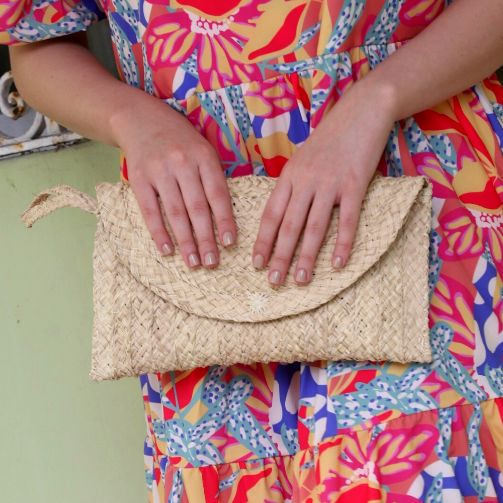 Straw Bag - Hand Woven Iraca Palm Bag - Jazmin Clutch Bag