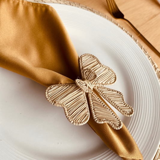 Handmade Iraca Palm Bow Tie Napkin Holder Pack of 8