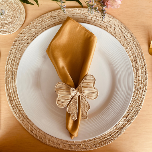 Handmade Iraca Palm Bow Tie Napkin Holder Pack of 8