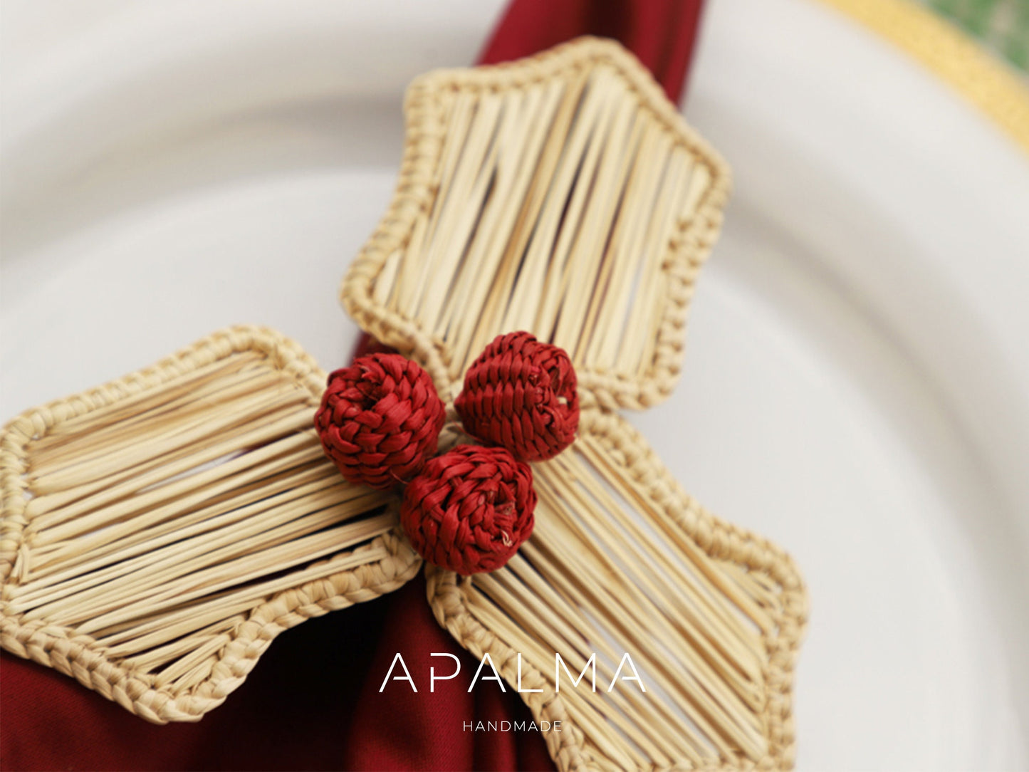 Christmas Napkin Rings - Reindeer, Holly Berry, Christmas Tree - For Holiday's Table Decor