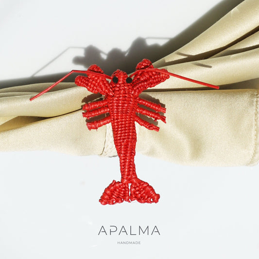 Lobster Napkin Ring made of iraca palm - Red - Sold individually or by Set