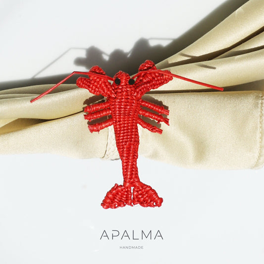 Lobster Napkin Ring made of iraca palm - Red -