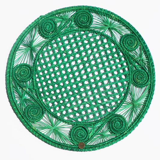 Caracoli Green Iraca Straw Placemats - Made of Natural Palm