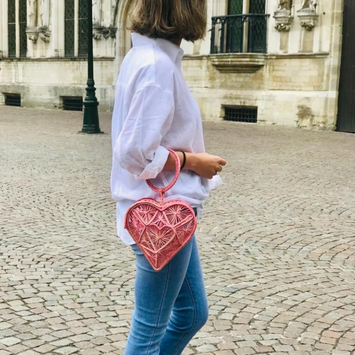 Lv Pattern Heart Bag